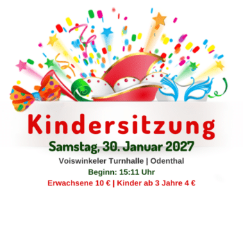 Kindersitzung 2027 – Samstag, 30. Januar 2027
